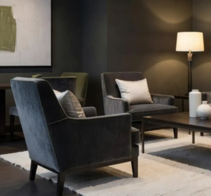 Warm-toned lounge seating and intimate lighting inside Bella Australia.